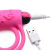 Silicone  Ring and Bullet With Remote Control - Pink