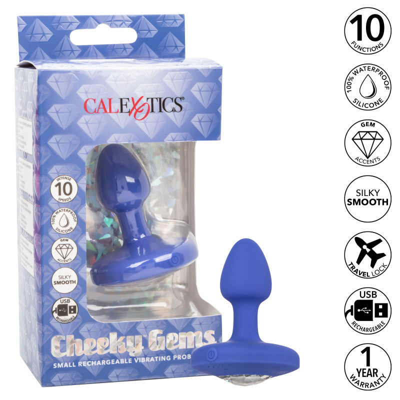 Cheeky Gems - Small Rechargeable Vibrating Probe - Purple