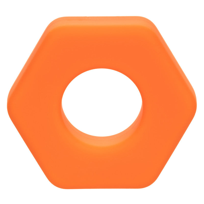 Alpha Liquid Silicone Prolong Sexagon Ring -  Orange