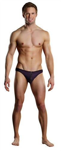 Radical Sport Zipper Thong - Wine - Large-Extra Large