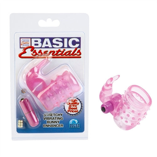 Basic Essentials Stretchy Vibrating Bunny  - Pink
