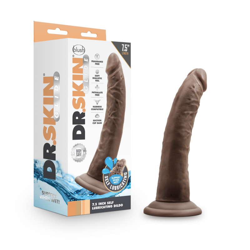 Dr. Skin Glide 7.5 Inch Self Lubricating  -  Chocolate -