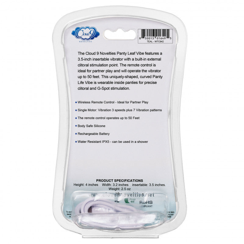 Partner Panty Leaf Vibrator With Remote Control -  Teal