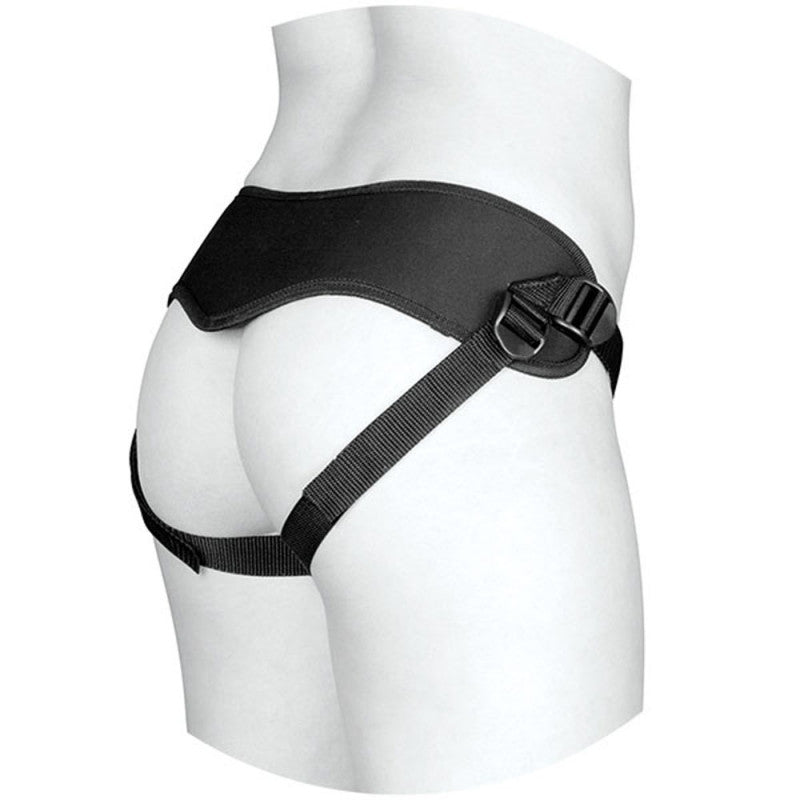 Vac-U-Lock - Supreme Harness With Vibrating Plug  - Black