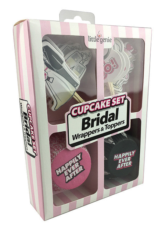 Cupcake Set - Bridal Wrappers and Toppers