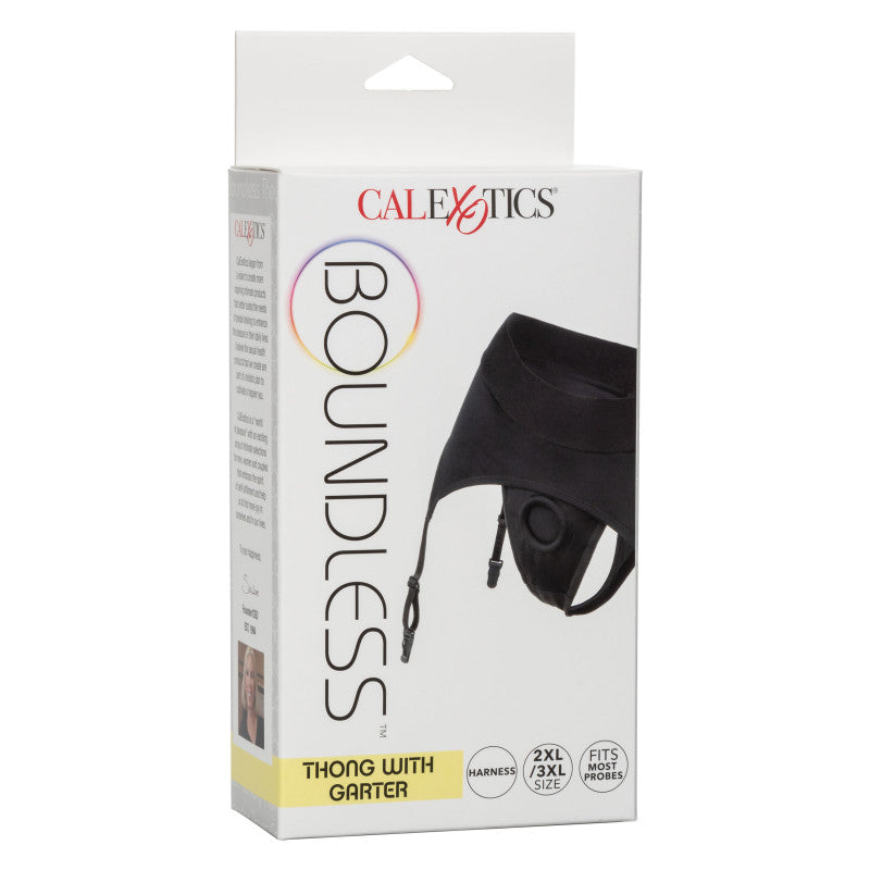 Boundless Thong With Garter - 2l/3xl - Black