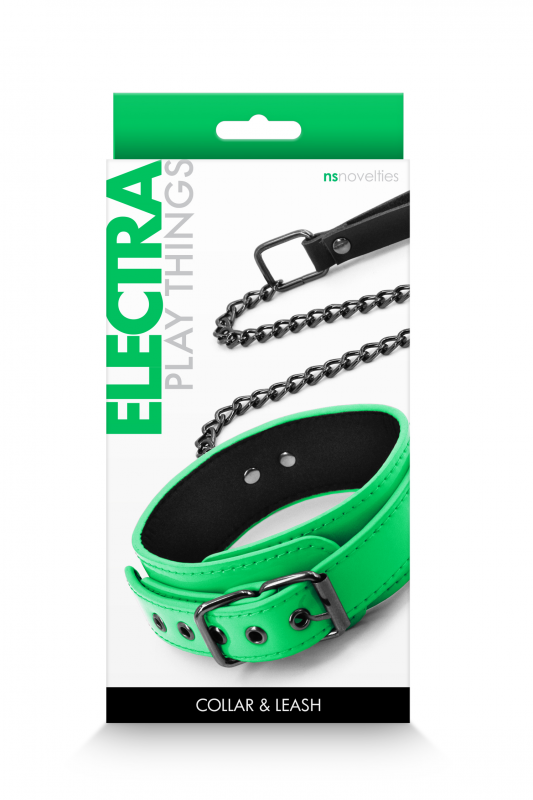 Electra Play Things - Collar and Leash - Green