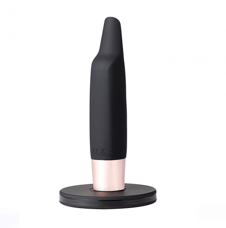 Aspen 15-Function Rechargeable Wireless FlickeRing Tip Vibrator - Black