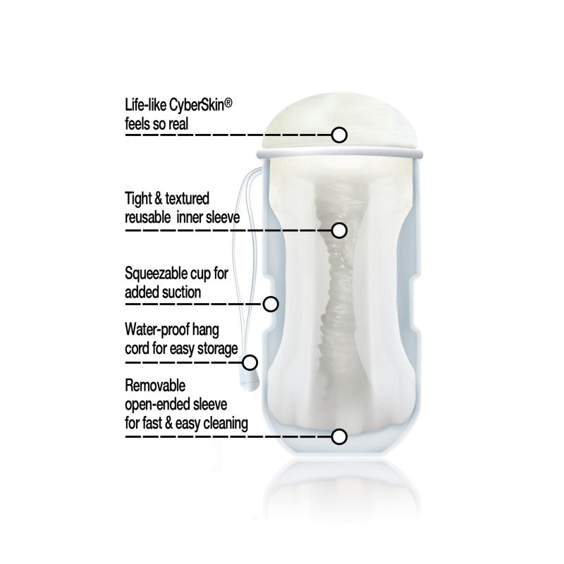 Cyberskin Vulcan Mouth Stroker W/cooling Glide -  Frost