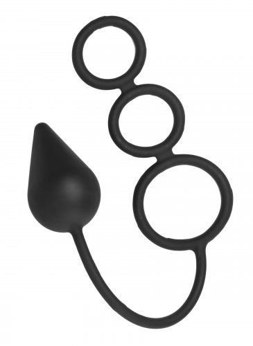 Triple Threat 2.5 Silicone Tri  Ring and 2.5 Inch Anal Plug