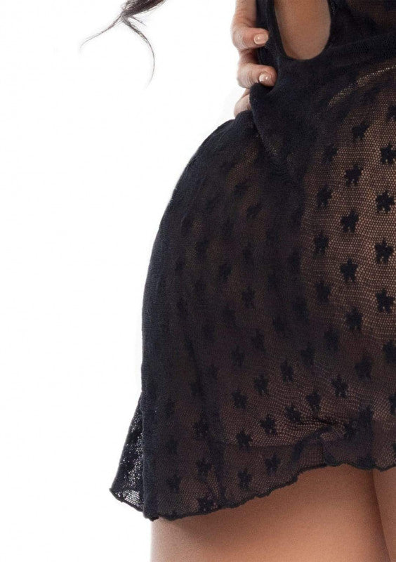 Mesh Babydoll - Black - S/m