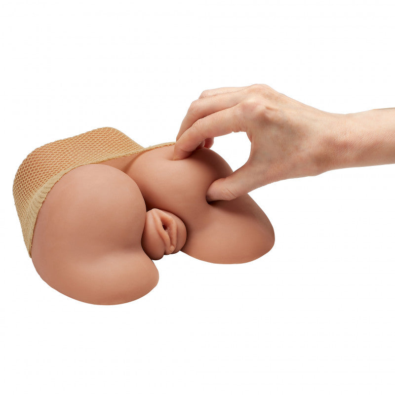 Body Mold Stroker - Pleasure  and Rear - Wide-Spread Legs - Tan