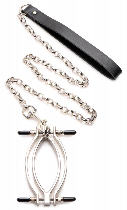 Tugger Adjustable Clamp With Leash -  Silver