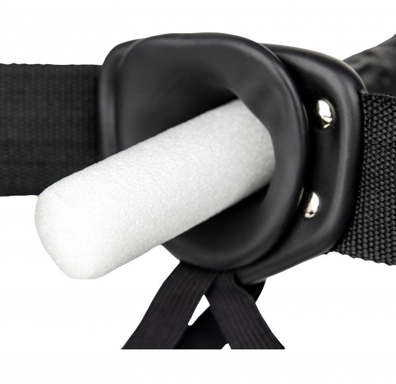 Hollow Strap-on Without Balls 8 Inch - Black