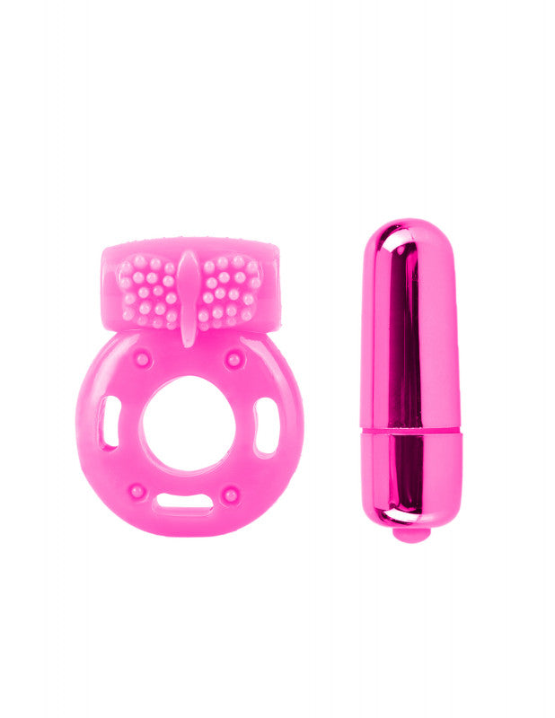 Neon Vibrating Couples Kit - Pink