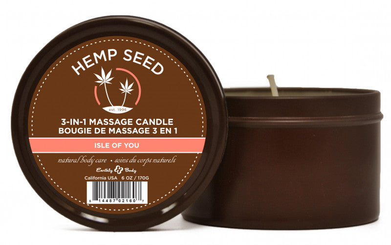 3 in 1 Isle of You Candle With Hemp - 6 Oz.
