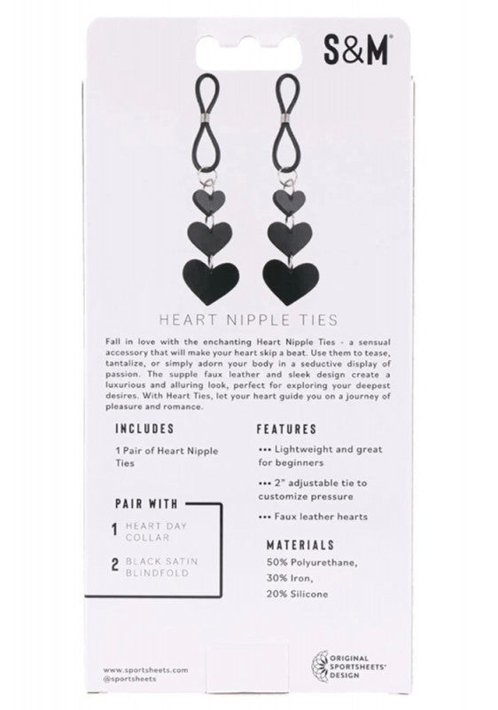Heart Nipple Ties - Black