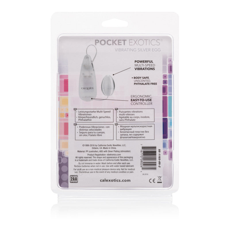 Pocket Exotics Vibrating Silver Egg