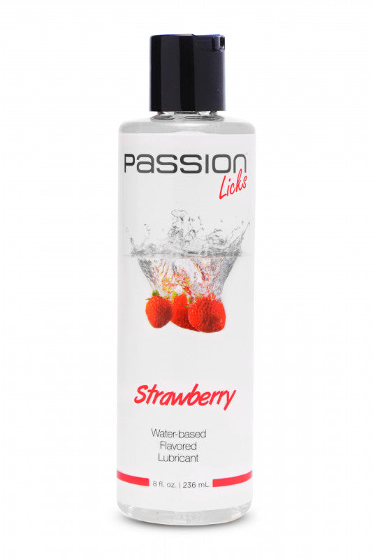 Passion Licks Strawberry Water Based Flavored Lubricant - 8 Fl. Oz. / 236 ml
