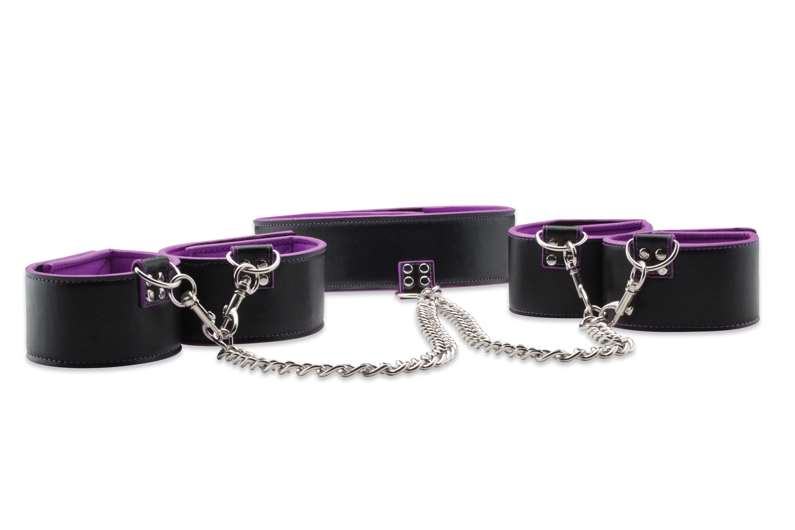 Reversible Collar With Wrist and Ankle Cuffs -  Purple