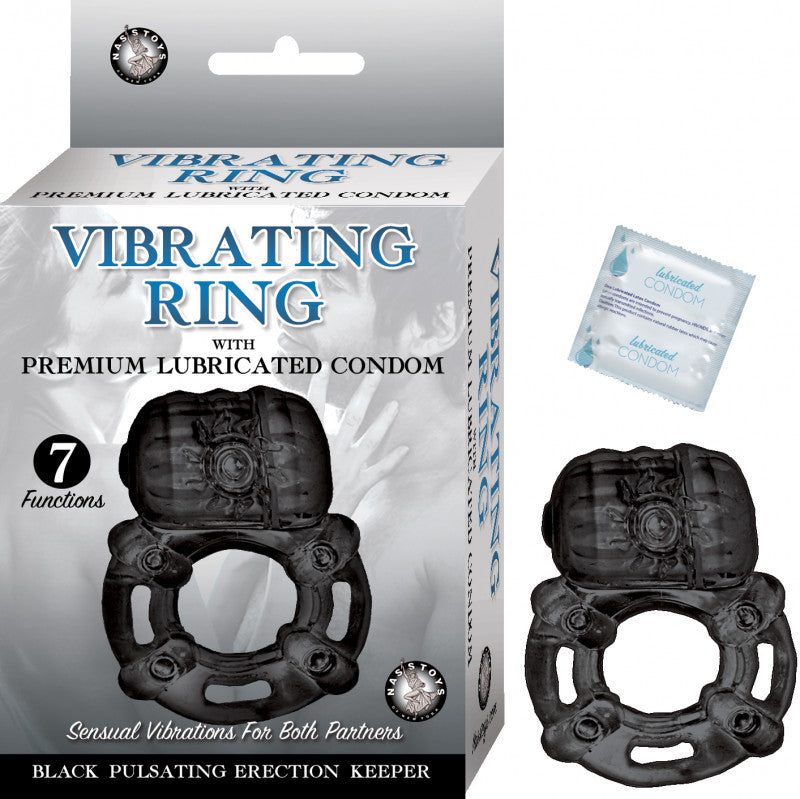 Vibrating Ring Black Pulsating Erection Keeper -  Black
