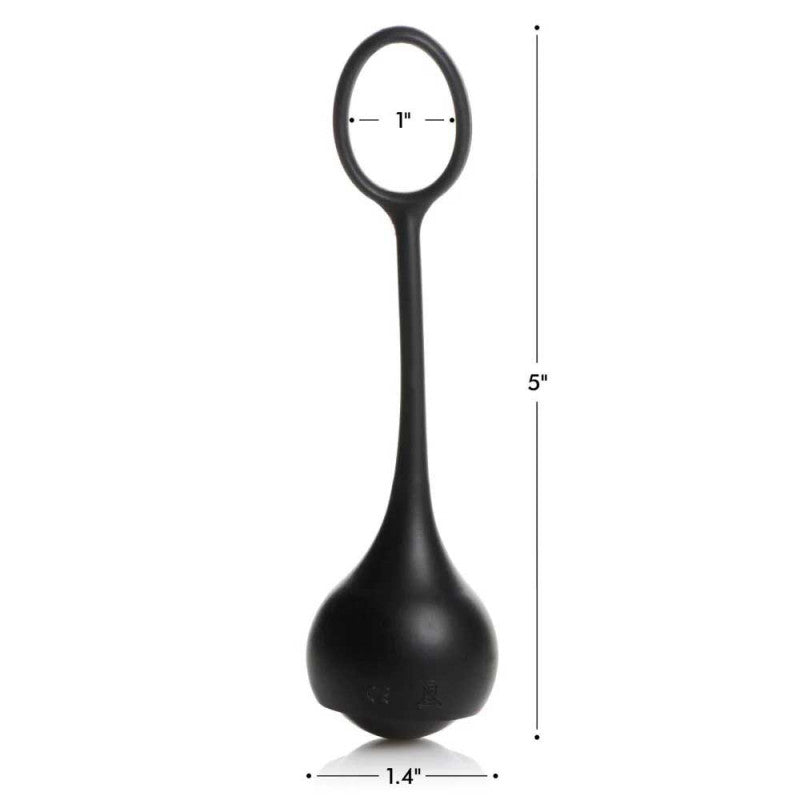 Dangler Silicone Penis Strap With Weights -  Black