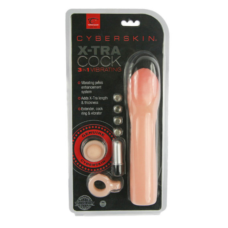 Tlc Cyberskin 3-in-1 Vibrating X-Tra Cock
