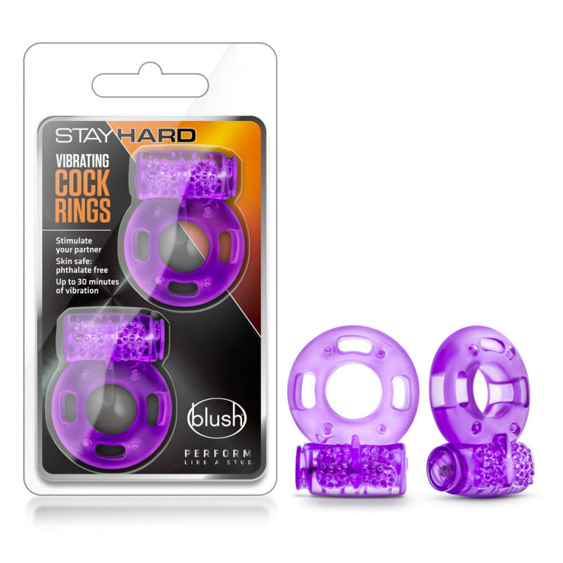 Stay Hard - Vibrating Cock Rings - 2 Pack - Purple