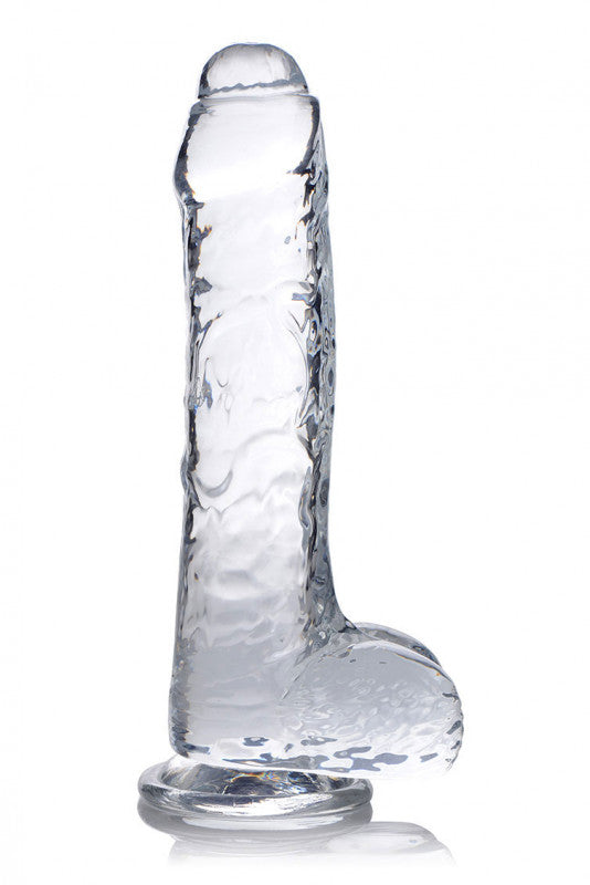 Jock C -Thru 8 Inch Dildo With Balls - Clear
