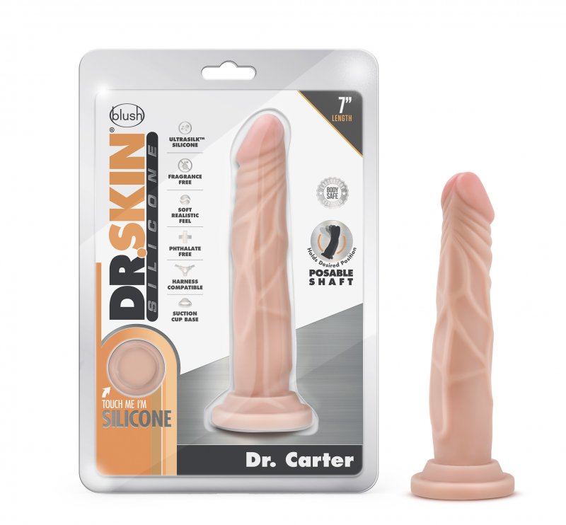 Dr. Skin Silicone - Dr. Carter - 7 Inch With Suction Cup - Vanilla