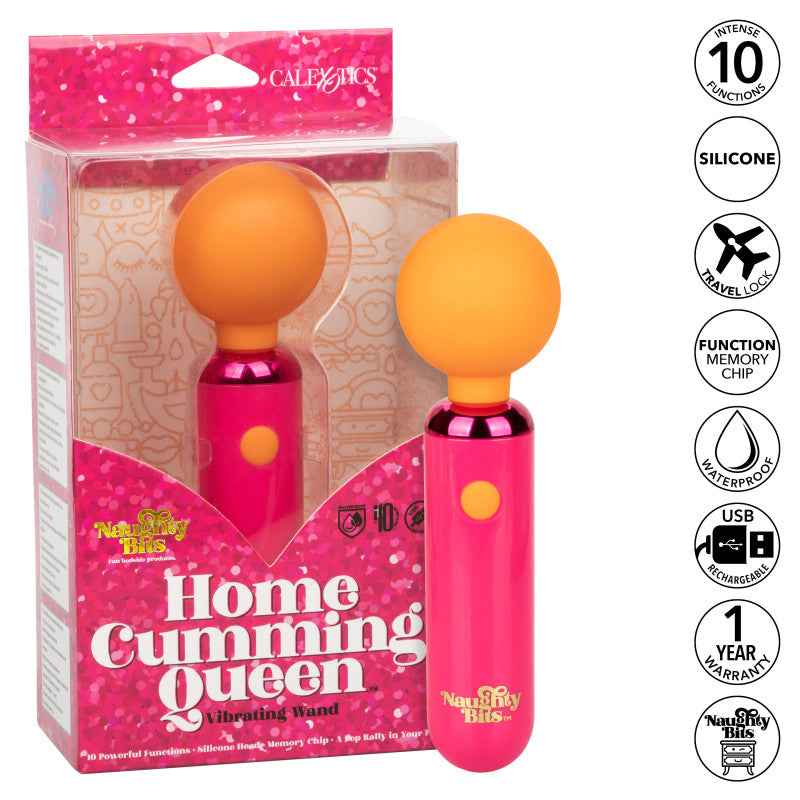 Naughty Bits Home ming Queen Vibrating Wand -  Orange/pink