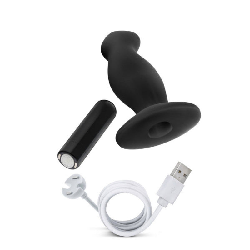 Anal Adventures- Platinum- Silicone Vibrating Prostate Massager 02-Black