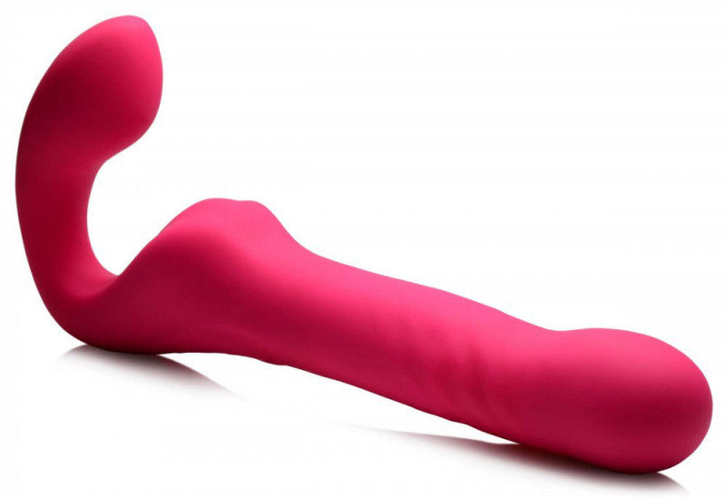 Mighty-Thrust Thrusting and Vibrating Strapless  Strap-on With Remote  - Pink