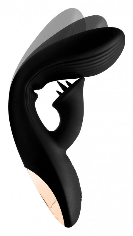 7x Bendable Silicone  Stimulating Vibrator - Black