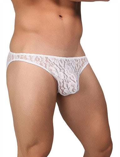 Stretch Lace Wonder Bikini - Small - White