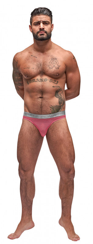 Mesh Rib Bong Thong - Pink - L/xl