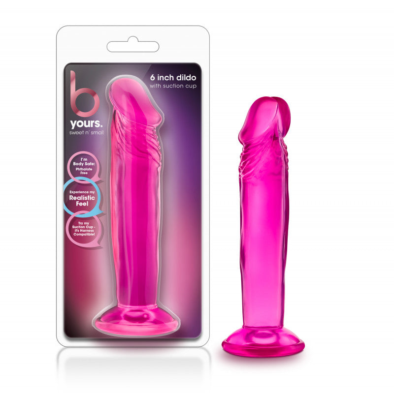 B Yours - Sweet n&#39; Small 6 Inch  With Suction Cup - Pink