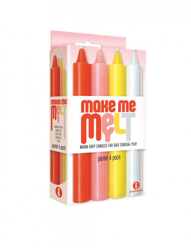 The 9&#39;s Make Me Melt Sensual Warm-Drip Candles 4 Pack - Pastel