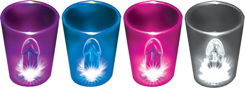 Light Up  Shot Glasses 12 Piece P.O.P. Display - Assorted Colors