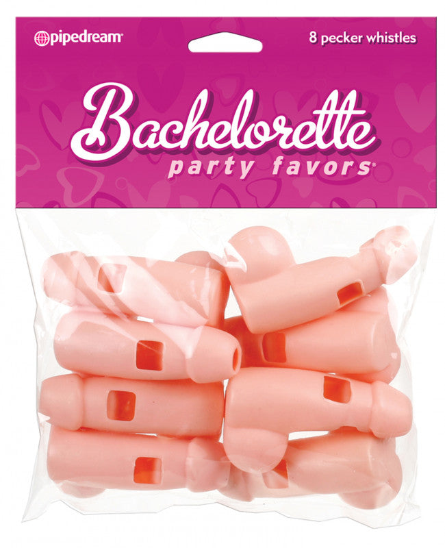 Bachelorette Party Favors 8 Pecker Whistles -  Flesh