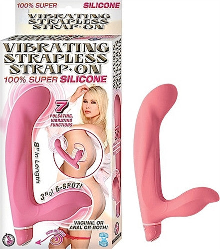 Vibrating Strapless Strap-on - Pink