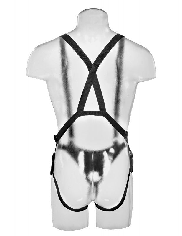 King  12" Hollow Strap-on Suspender System -  Flesh