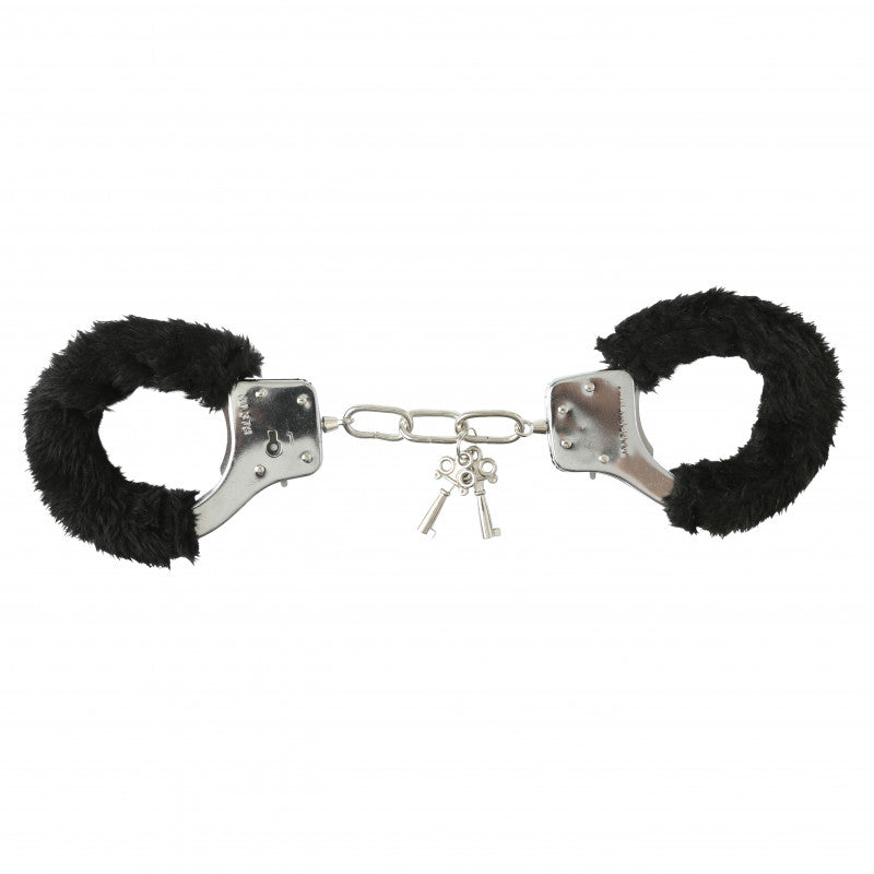 Sex and Mischief Furry Handcuffs - Black