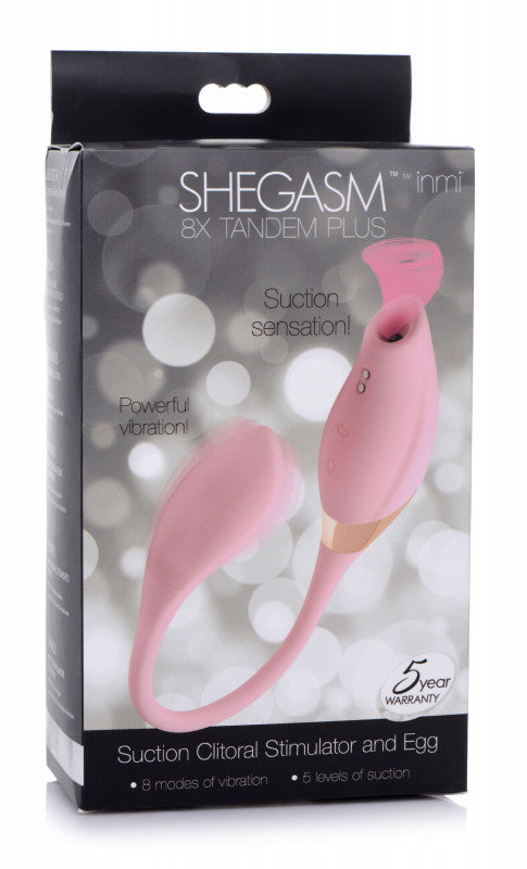 Shegasm 8x Tandem Plus Silicone Suction   Stimulator and Egg