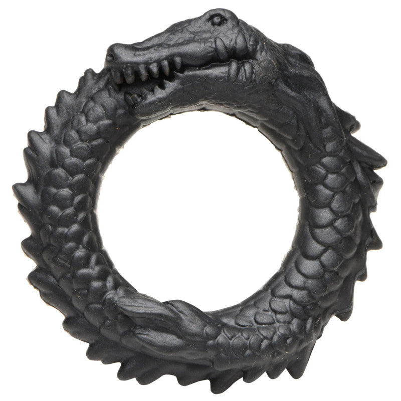 Black Caiman Silicone  Ring - Black