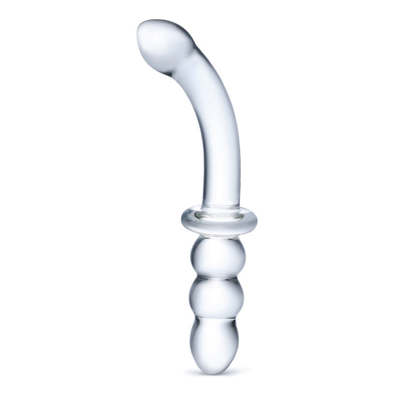 8 Inch Ribbed G-Spot Glass  - Clear