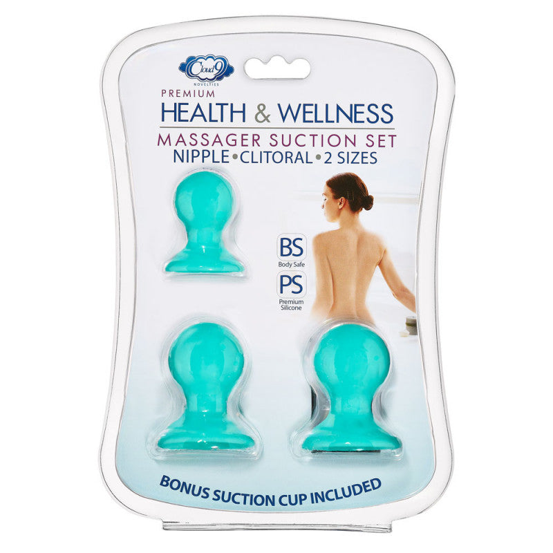 Cloud 9 Health and Wellness Nipple and  Massager Suction Set - Teal