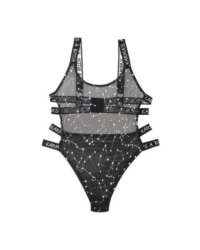 Karma's a Bitch Bodysuit - Black - S/m