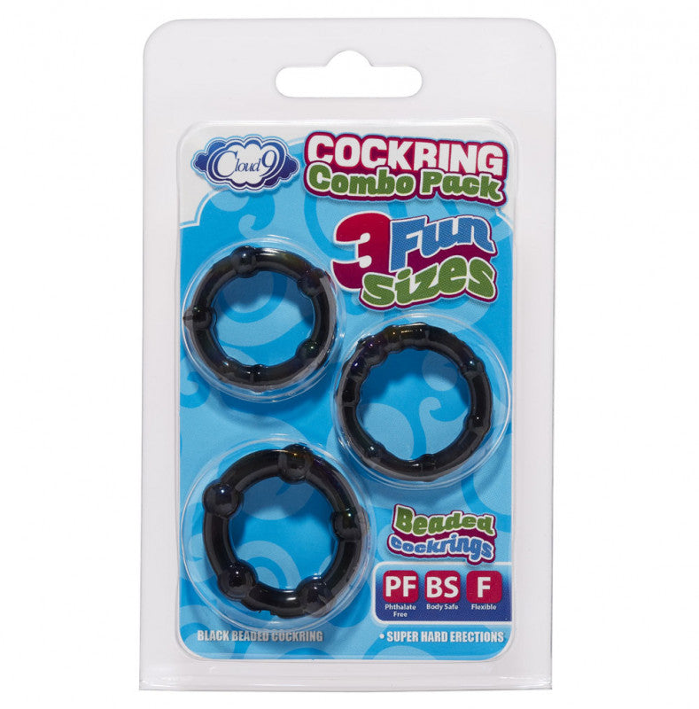 Ring Combo Beaded - Black