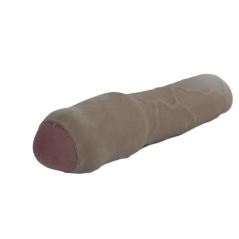 Cyberskin 3 Inch Xtra Thick Uncut Transformer  Penis Extension - Dark
